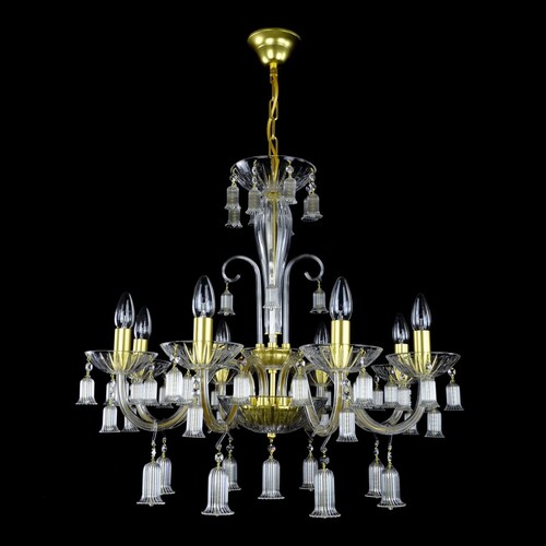 Casa Padrino Luxus Barock Kristall Kronleuchter Gold  68 x H. 58 cm - Prunkvolle Messing Kronleuchter mit b�hmischem Kristallglas - Barock M�bel - Edel & Prunkvoll
