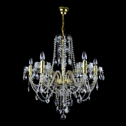 Casa Padrino Luxus Barock Kristall Kronleuchter Gold  68 x H. 70 cm - Prunkvoller Messing Kronleuchter mit b�hmischem Kristallglas - Barock M�bel - Edel & Prunkvoll