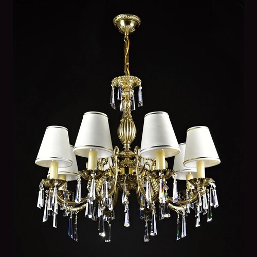 Casa Padrino Luxus Barock Kristall Kronleuchter Gold  70 x H. 65 cm - Prunkvolle Messing Kronleuchter mit b�hmischem Kristallglas - Barock M�bel - Edel & Prunkvoll