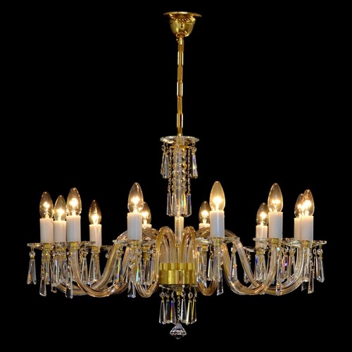Casa Padrino Luxus Barock Kristall Kronleuchter Gold  72 x H. 50 cm - Prunkvolle Messing Kronleuchter mit b�hmischem Kristallglas - Barock M�bel - Edel & Prunkvoll