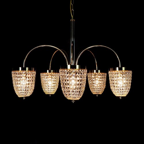 Casa Padrino Luxus Barock Kristall Kronleuchter Gold  75 x H. 58 cm - Prunkvolle Messing Kronleuchter mit b�hmischem Kristallglas - Barock M�bel - Edel & Prunkvoll