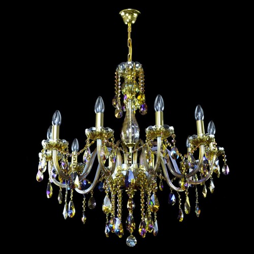 Casa Padrino Luxus Barock Kristall Kronleuchter Gold  77 x H. 75 cm - Prunkvolle Messing Kronleuchter mit b�hmischem Kristallglas - Barock M�bel - Edel & Prunkvoll