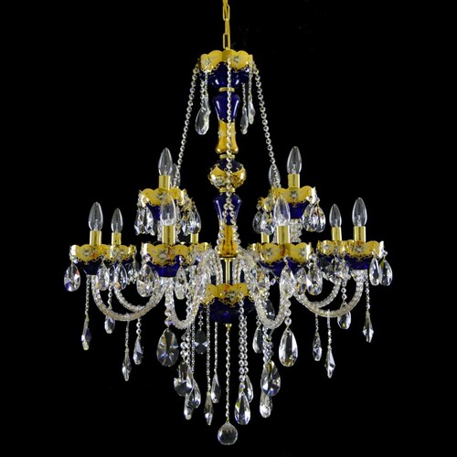 Casa Padrino Luxus Barock Kristall Kronleuchter Gold  78 x H. 100 cm - Prunkvolle Messing Kronleuchter mit b�hmischem Kristallglas - Barock M�bel - Edel & Prunkvoll