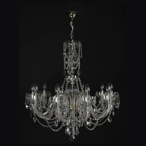 Casa Padrino Luxus Barock Kristall Kronleuchter Gold  78 x H. 64 cm - Prunkvolle Messing Kronleuchter mit b�hmischem Kristallglas - Barock M�bel - Edel & Prunkvoll