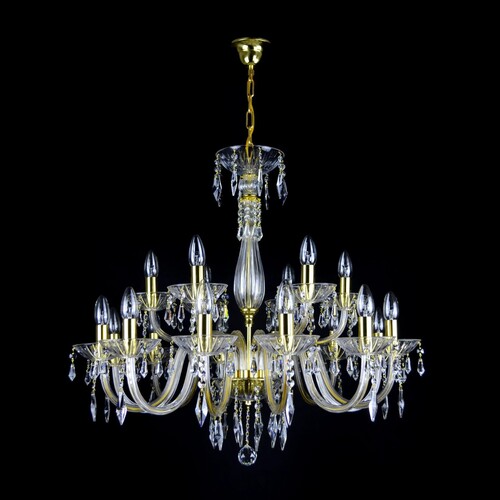 Casa Padrino Luxus Barock Kristall Kronleuchter Gold  78 x H. 72 cm - Prunkvolle Messing Kronleuchter mit b�hmischem Kristallglas - Barock M�bel - Edel & Prunkvoll