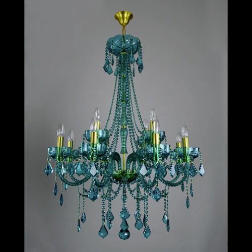 Casa Padrino Luxus Barock Kristall Kronleuchter Gold  80 x H. 107 cm - Prunkvolle Messing Kronleuchter mit b�hmischem Kristallglas - Barock M�bel - Edel & Prunkvoll