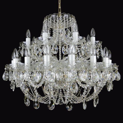 Casa Padrino Luxus Barock Kristall Kronleuchter Gold  80 x H. 66 cm - Prunkvolle Messing Kronleuchter mit b�hmischem Kristallglas - Barock M�bel - Edel & Prunkvoll