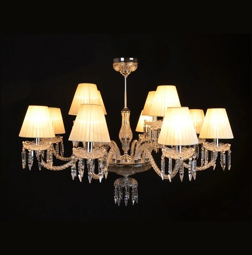 Casa Padrino Luxus Barock Kristall Kronleuchter Gold  80 x H. 74 cm - Prunkvolle Messing Kronleuchter mit b�hmischem Kristallglas - Barock M�bel - Edel & Prunkvoll