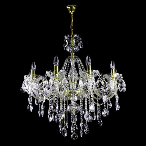 Casa Padrino Luxus Barock Kristall Kronleuchter Gold  81 x H. 83 cm - Prunkvolle Messing Kronleuchter mit b�hmischem Kristallglas - Barock M�bel - Edel & Prunkvoll