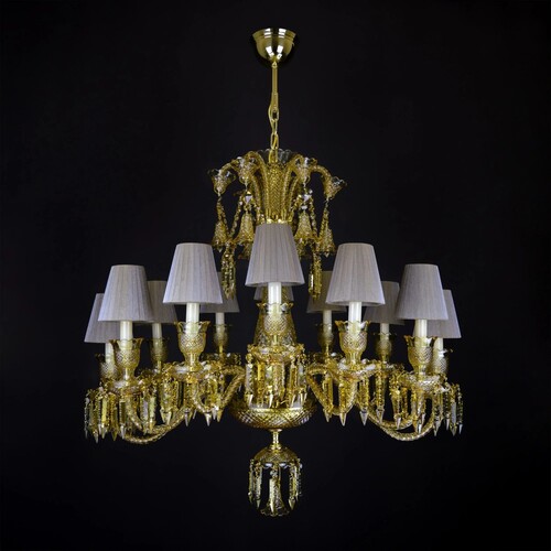Casa Padrino Luxus Barock Kristall Kronleuchter Gold  81 x H. 90 cm - Prunkvolle Messing Kronleuchter mit b�hmischem Kristallglas - Barock M�bel - Edel & Prunkvoll