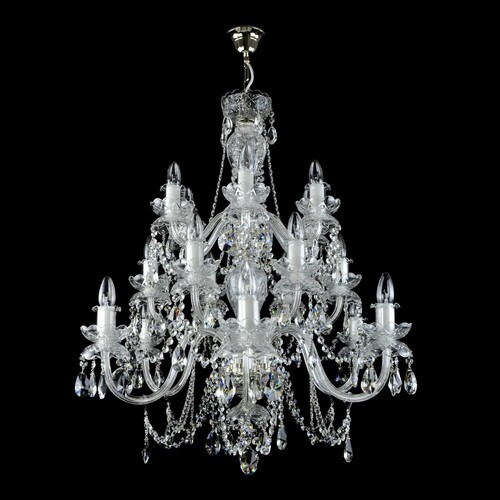 Casa Padrino Luxus Barock Kristall Kronleuchter Gold  82 x H. 95 cm - Prunkvolle Messing Kronleuchter mit b�hmischem Kristallglas - Barock M�bel - Edel & Prunkvoll