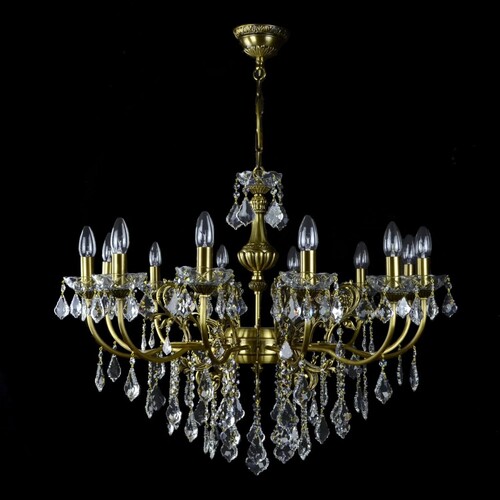 Casa Padrino Luxus Barock Kristall Kronleuchter Gold  83 x H. 60 cm - Prunkvolle Messing Kronleuchter mit b�hmischem Kristallglas - Barock M�bel - Edel & Prunkvoll