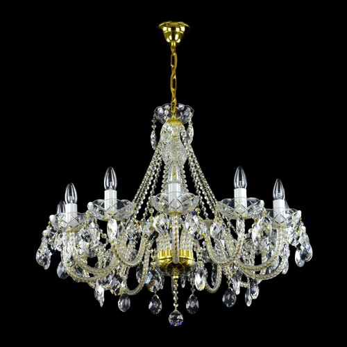 Casa Padrino Luxus Barock Kristall Kronleuchter Gold  85 x H. 60 cm - Prunkvolle Messing Kronleuchter mit b�hmischem Kristallglas - Barock M�bel - Edel & Prunkvoll