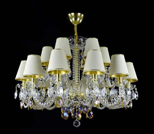 Casa Padrino Luxus Barock Kristall Kronleuchter Gold  88 x H. 65 cm - Prunkvolle Messing Kronleuchter mit b�hmischem Kristallglas - Barock M�bel - Edel & Prunkvoll