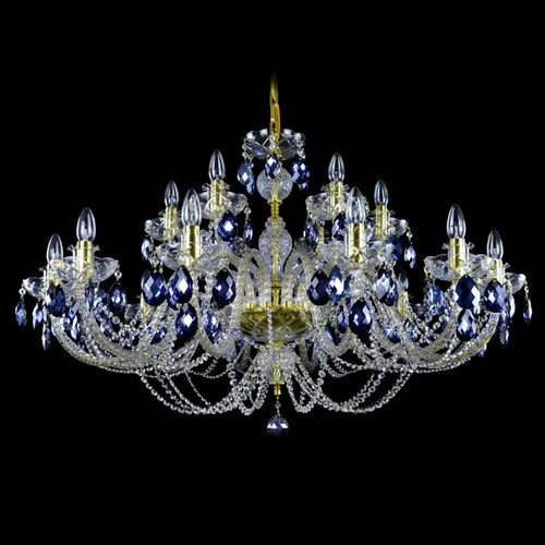 Casa Padrino Luxus Barock Kristall Kronleuchter Gold  90 x H. 63 cm - Prunkvolle Messing Kronleuchter mit b�hmischem Kristallglas - Barock M�bel - Edel & Prunkvoll