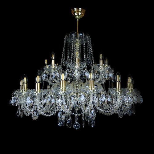 Casa Padrino Luxus Barock Kristall Kronleuchter Gold  90 x H. 77 cm - Prunkvolle Messing Kronleuchter mit b�hmischem Kristallglas - Barock M�bel - Edel & Prunkvoll