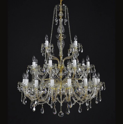 Casa Padrino Luxus Barock Kristall Kronleuchter Gold  95 x H. 105 cm - Prunkvolle Messing Kronleuchter mit b�hmischem Kristallglas - Barock M�bel - Edel & Prunkvoll