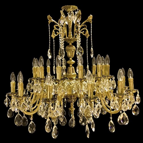 Casa Padrino Luxus Barock Kristall Kronleuchter Gold  95 x H. 90 cm - Prunkvolle Messing Kronleuchter mit b�hmischem Kristallglas - Barock M�bel - Edel & Prunkvoll