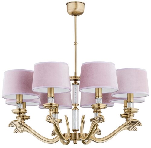 Casa Padrino Luxus Barock Kronleuchter Matt Gold / Rosa  72 cm