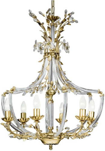 Casa Padrino Luxus Barock Kristall Kronleuchter Gold  55 x H. 80 cm - Prunkvoller Kronleuchter mit edlem Swarovski Kristallglas - Luxus Qualit�t