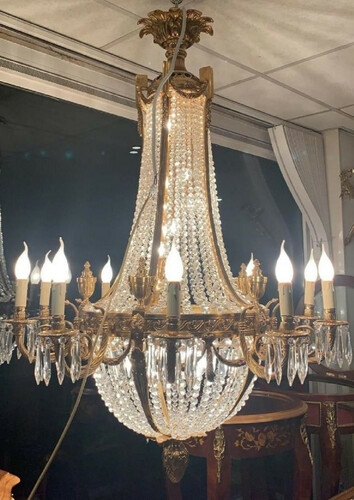 Casa Padrino Luxus Barock Kristall Kronleuchter Gold - Runder Barockstil Hotel Kronleuchter - Wohnzimmer Kronleuchter - Barock Kristall Leuchten - Barock M�bel - Edel & Prunkvoll