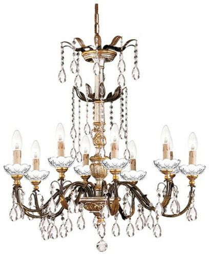 Casa Padrino Luxus Barock Kristall Kronleuchter Rostfarben / Gold  78 x H. 78 cm - Prunkvoller Kronleuchter mit B�hmischem Kristallglas - Luxus Qualit�t