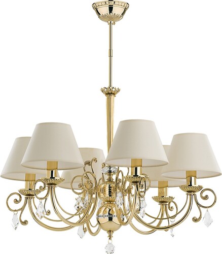 Casa Padrino Luxus Barock Kristall Kronleuchter Gold / Creme  73 cm