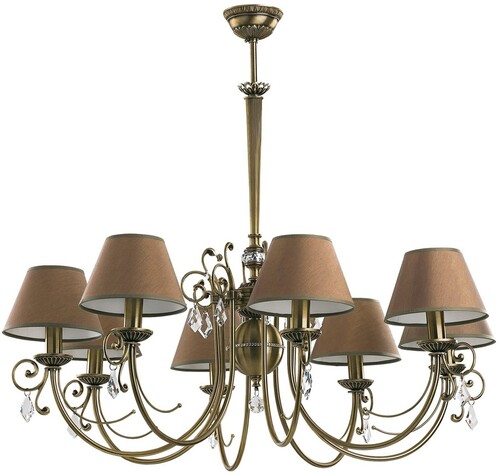 Casa Padrino Luxus Barock Kristall Kronleuchter Messing mit Patina / Braun  90 cm