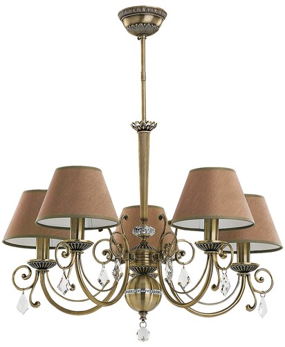 Casa Padrino Luxus Barock Kristall Kronleuchter Messing mit Patina / Braun  66 cm