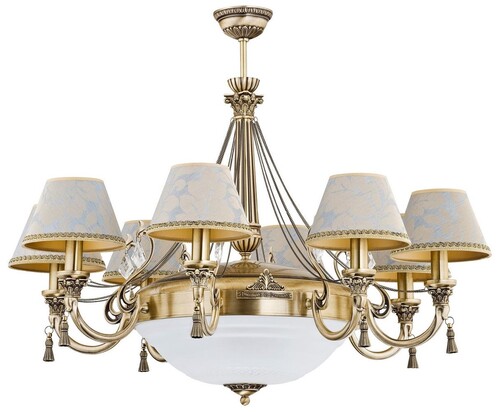 Casa Padrino Luxus Barock Kronleuchter Messing mit Patina / Wei�  95 cm