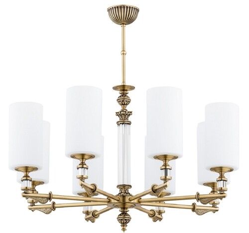 Casa Padrino Luxus Barock Kronleuchter Messing mit Patina / Wei�  69 x H. 70 cm