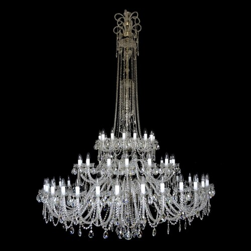 Casa Padrino Luxus Barock Kristall Kronleuchter Silber  175 x H. 250 cm - Prunkvolle Messing Kronleuchter mit b�hmischem Kristallglas - Barock M�bel - Edel & Prunkvoll
