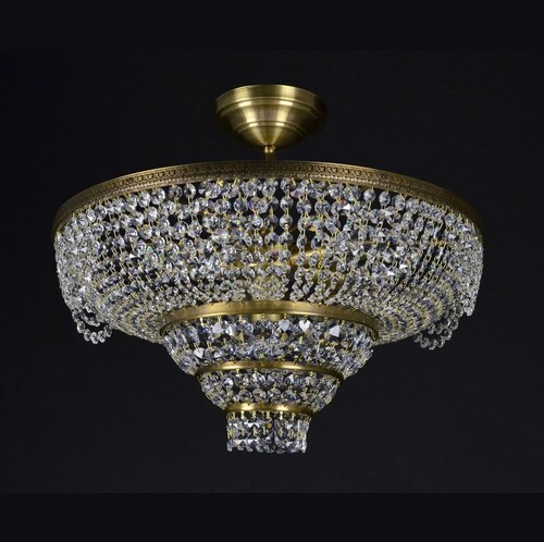 Casa Padrino Luxus Barock Kristall Kronleuchter Silber  40 x H. 25 cm - Prunkvolle Messing Kronleuchter mit b�hmischem Kristallglas - Barock M�bel - Edel & Prunkvoll