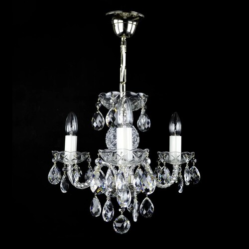 Casa Padrino Luxus Barock Kristall Kronleuchter Silber  44 x H. 35 cm - Prunkvolle Messing Kronleuchter mit b�hmischem Kristallglas - Barock M�bel - Edel & Prunkvoll