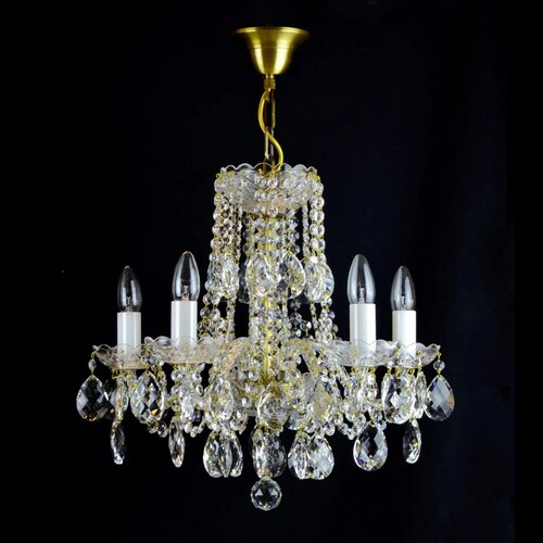 Casa Padrino Luxus Barock Kristall Kronleuchter Silber  46 x H. 45 cm - Prunkvolle Messing Kronleuchter mit b�hmischem Kristallglas - Barock M�bel - Edel & Prunkvoll