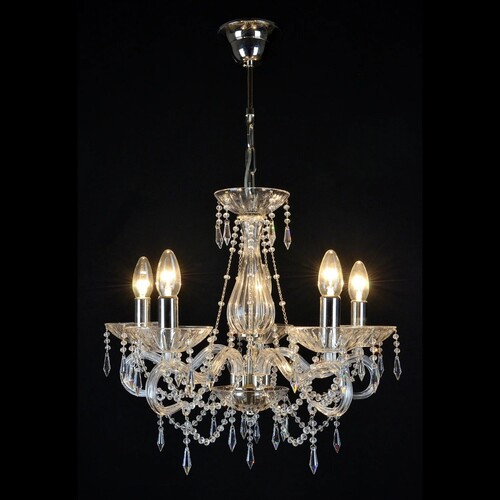 Casa Padrino Luxus Barock Kristall Kronleuchter Silber  50 x H. 45 cm - Prunkvolle Messing Kronleuchter mit b�hmischem Kristallglas - Barock M�bel - Edel & Prunkvoll
