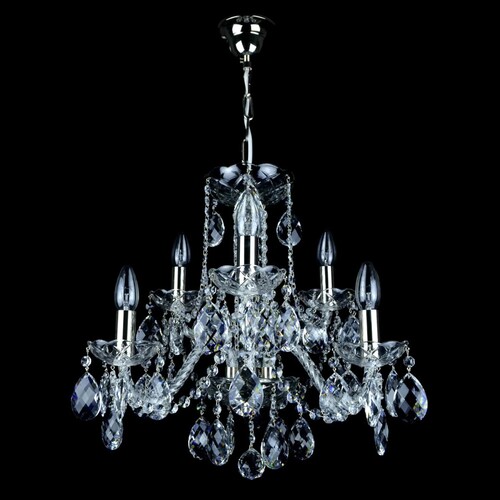 Casa Padrino Luxus Barock Kristall Kronleuchter Silber  50 x H. 48 cm - Prunkvolle Messing Kronleuchter mit b�hmischem Kristallglas - Barock M�bel - Edel & Prunkvoll