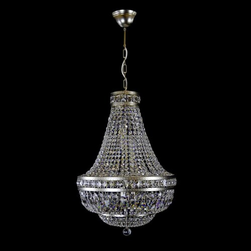 Casa Padrino Luxus Barock Kristall Kronleuchter Silber  50 x H. 75 cm - Prunkvolle Messing Kronleuchter mit b�hmischem Kristallglas - Barock M�bel - Edel & Prunkvoll