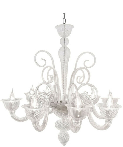 Casa Padrino Luxus Barock Kristall Kronleuchter Silber  80 cm - Prunkvoller Wohnzimmer Kronleuchter im Barockstil - Hotel Kronleuchter - Barock Kristall Leuchten - Barock Interior