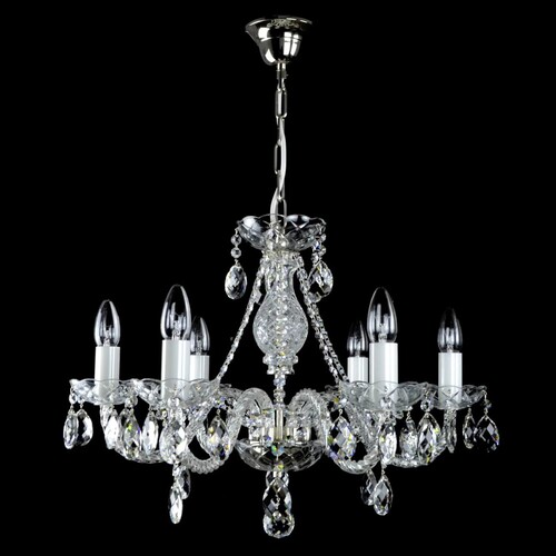 Casa Padrino Luxus Barock Kristall Kronleuchter Silber  60 x H. 50 cm - Prunkvolle Messing Kronleuchter mit b�hmischem Kristallglas - Barock M�bel - Edel & Prunkvoll