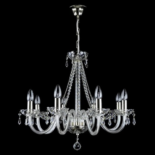 Casa Padrino Luxus Barock Kristall Kronleuchter Silber  65 x H. 55 cm - Prunkvolle Messing Kronleuchter mit b�hmischem Kristallglas - Barock M�bel - Edel & Prunkvoll