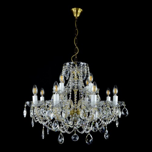 Casa Padrino Luxus Barock Kristall Kronleuchter Silber  70 x H. 52 cm - Prunkvolle Messing Kronleuchter mit b�hmischem Kristallglas - Barock M�bel - Edel & Prunkvoll