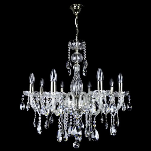 Casa Padrino Luxus Barock Kristall Kronleuchter Silber  70 x H. 70 cm - Prunkvolle Messing Kronleuchter mit b�hmischem Kristallglas - Barock M�bel - Edel & Prunkvoll