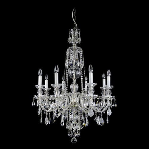 Casa Padrino Luxus Barock Kristall Kronleuchter Silber  74 x H. 107 cm - Prunkvolle Messing Kronleuchter mit b�hmischem Kristallglas - Barock M�bel - Edel & Prunkvoll