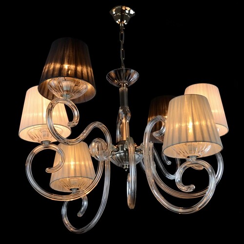 Casa Padrino Luxus Barock Kristall Kronleuchter Silber  75 x H. 58 cm - Prunkvolle Messing Kronleuchter mit b�hmischem Kristallglas - Barock M�bel - Edel & Prunkvoll