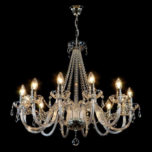 Casa Padrino Luxus Barock Kristall Kronleuchter Silber  75 x H. 70 cm - Prunkvolle Messing Kronleuchter mit b�hmischem Kristallglas - Barock M�bel - Edel & Prunkvoll