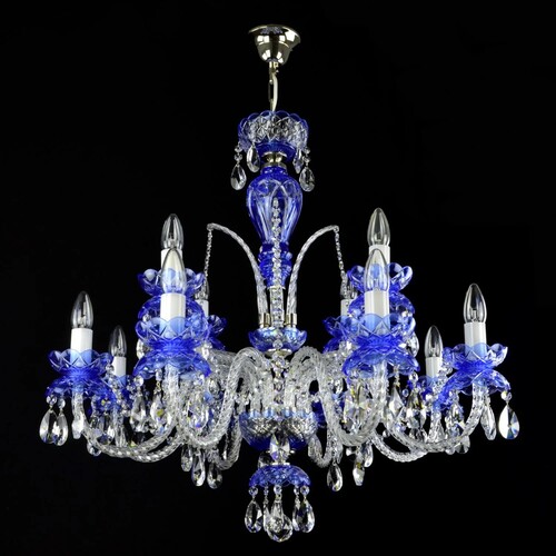 Casa Padrino Luxus Barock Kristall Kronleuchter Silber  75 x H. 75 cm - Prunkvolle Messing Kronleuchter mit b�hmischem Kristallglas - Barock M�bel - Edel & Prunkvoll