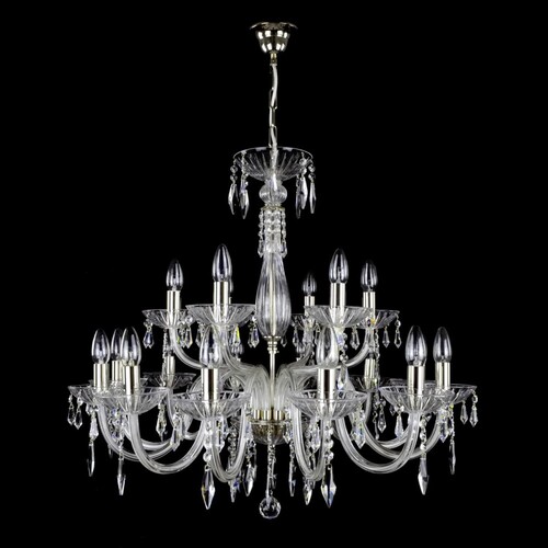 Casa Padrino Luxus Barock Kristall Kronleuchter Silber  78 x H. 72 cm - Prunkvolle Messing Kronleuchter mit b�hmischem Kristallglas - Barock M�bel - Edel & Prunkvoll