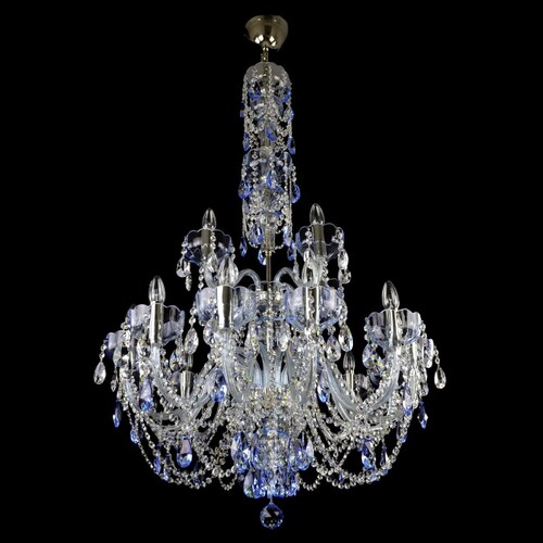 Casa Padrino Luxus Barock Kristall Kronleuchter Silber  80 x H. 130 cm - Prunkvolle Messing Kronleuchter mit b�hmischem Kristallglas - Barock M�bel - Edel & Prunkvoll