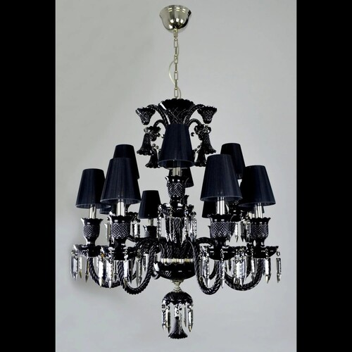 Casa Padrino Luxus Barock Kristall Kronleuchter Silber  81 x H. 90 cm - Prunkvolle Messing Kronleuchter mit b�hmischem Kristallglas - Barock M�bel - Edel & Prunkvoll